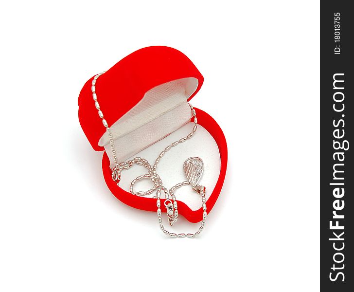 Luxury necklace in red box holiday