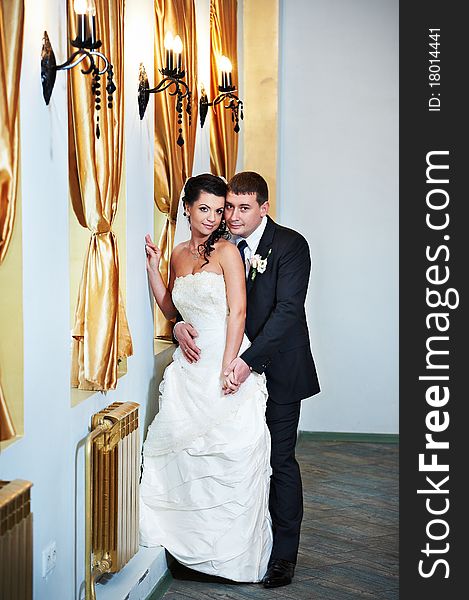 Elegant Bride And Groom In Luxury Interior