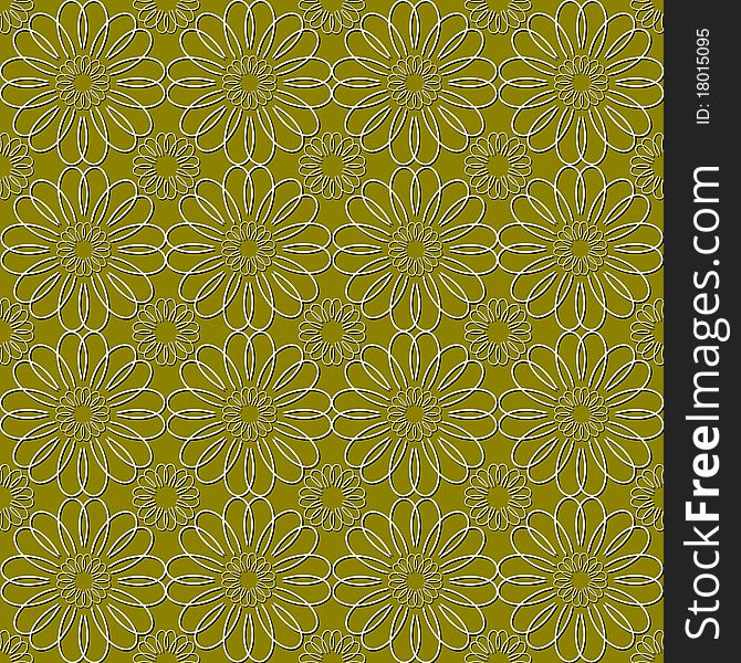 Floral pattern on a green background. Floral pattern on a green background