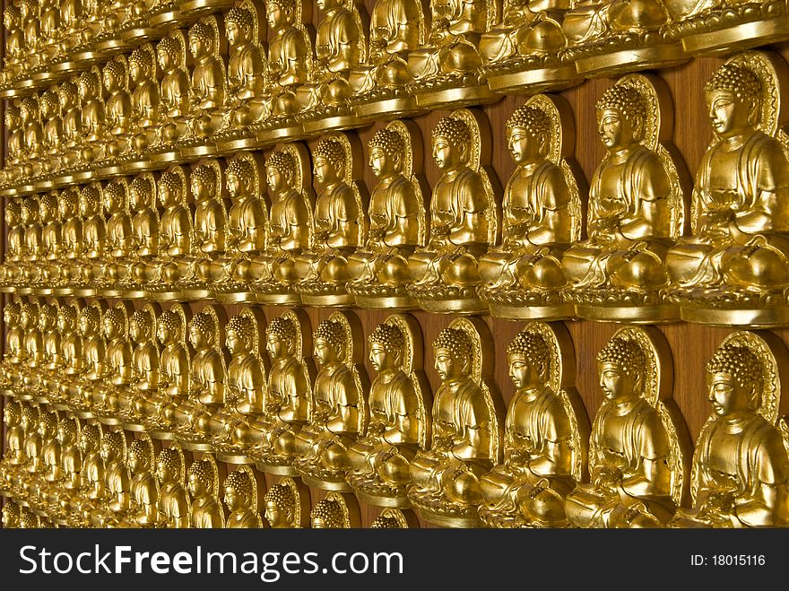 Gold Buddha temple wall