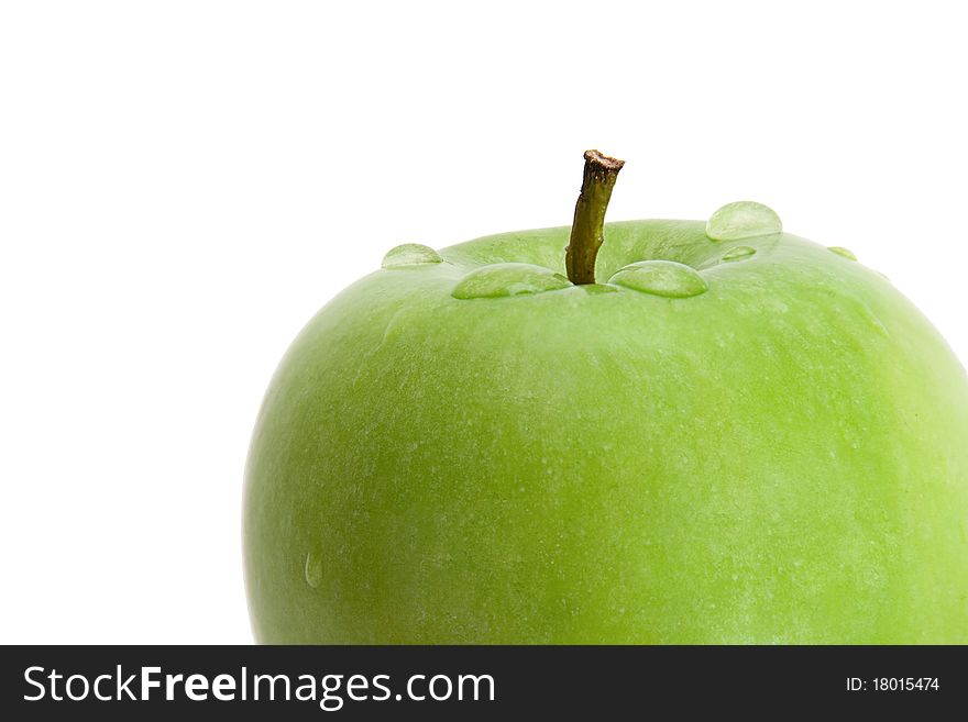 Wet apple closeup