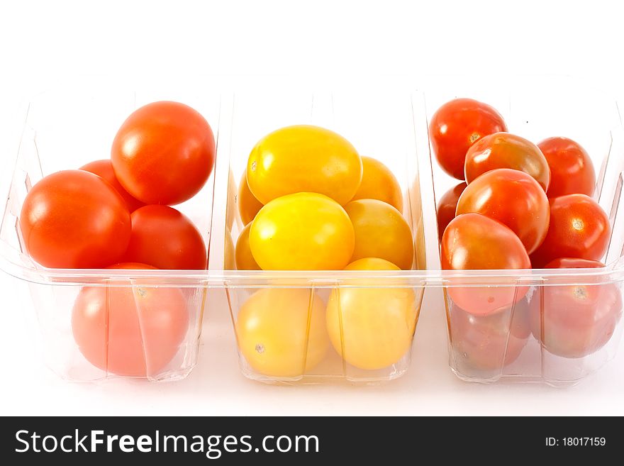 Small red and yellow cherry tomatoes