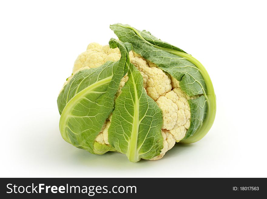 Whole Cauliflower isolated on white