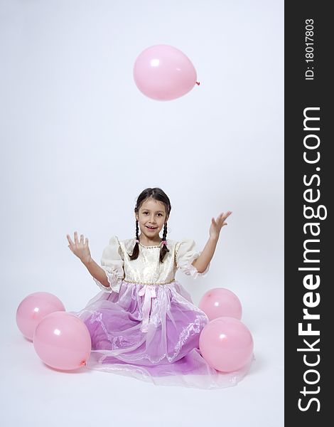 Little Princess With Pink Balloons