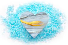 Blue Bath Salt And Sea. Royalty Free Stock Photos Blue Bath Salt And Sea. Royalty Free Stock Photos