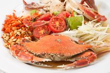 Crab Papaya Salad Stock Photo