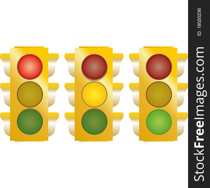 Traffic lights and road signs to caution drivers