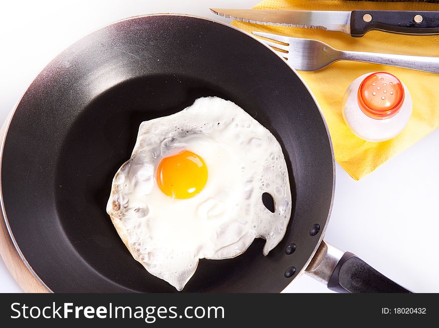 Fried egg in a frying pan