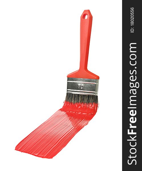 Red Paintbrush isolated on a white background