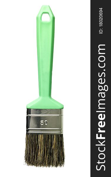 Green Paintbrush isolated on a white background