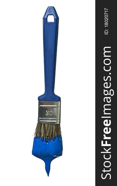 Blue Paintbrush isolated on a white background