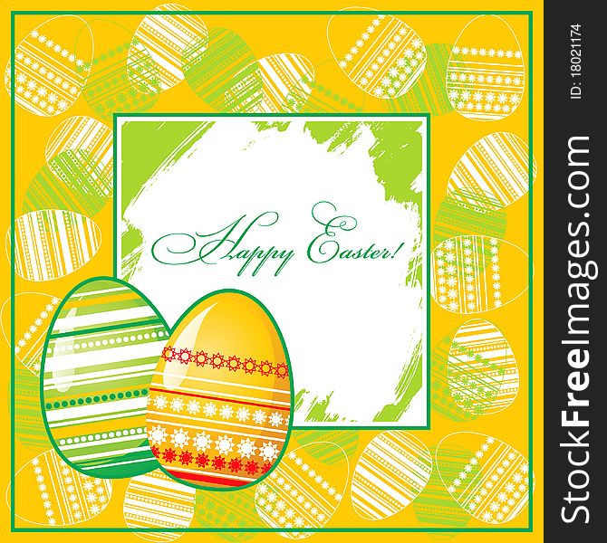 Bright Easter card with place for text