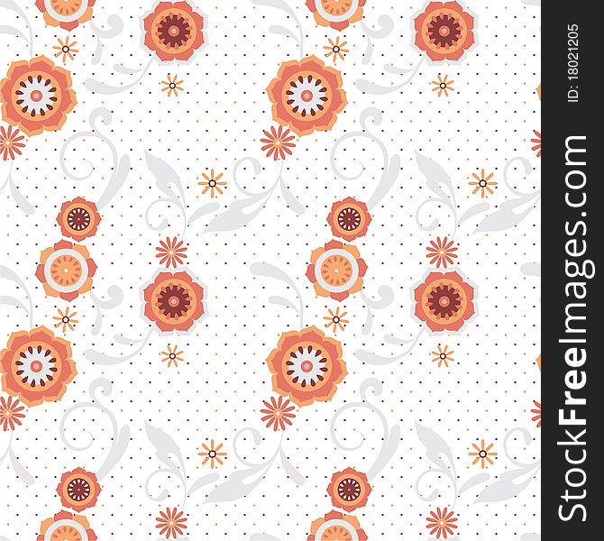 Seamless floral pattern white background