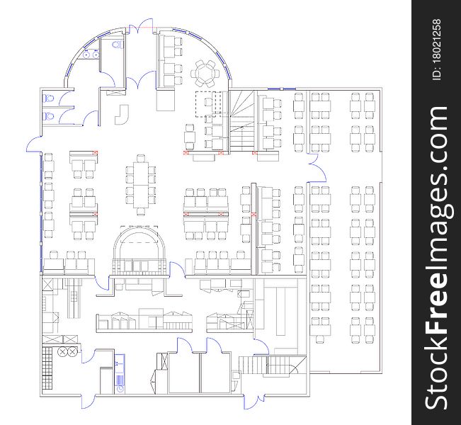 Blueprint Of A Commercial Building Made In Cad Free Stock Images