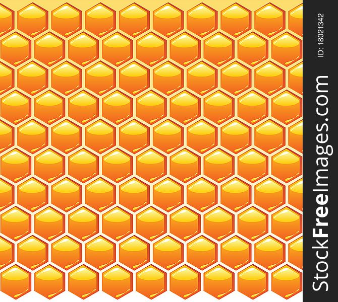 Bright glossy honeycomb -  illustration