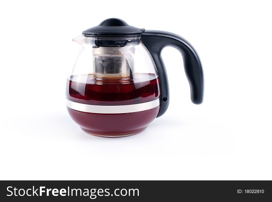 Glass Teapot With  Tea