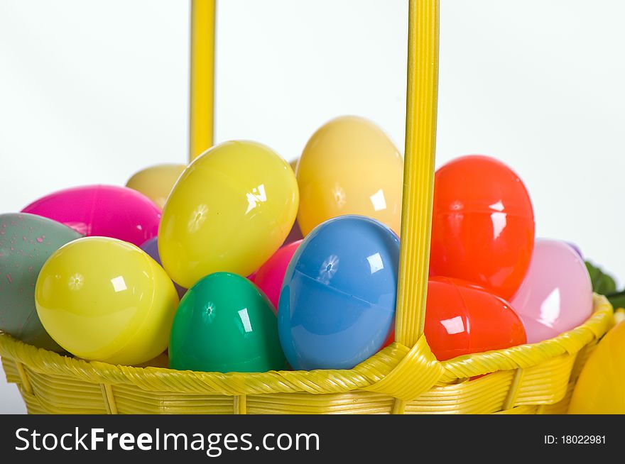 A Basket of Plastic Easter Eggs