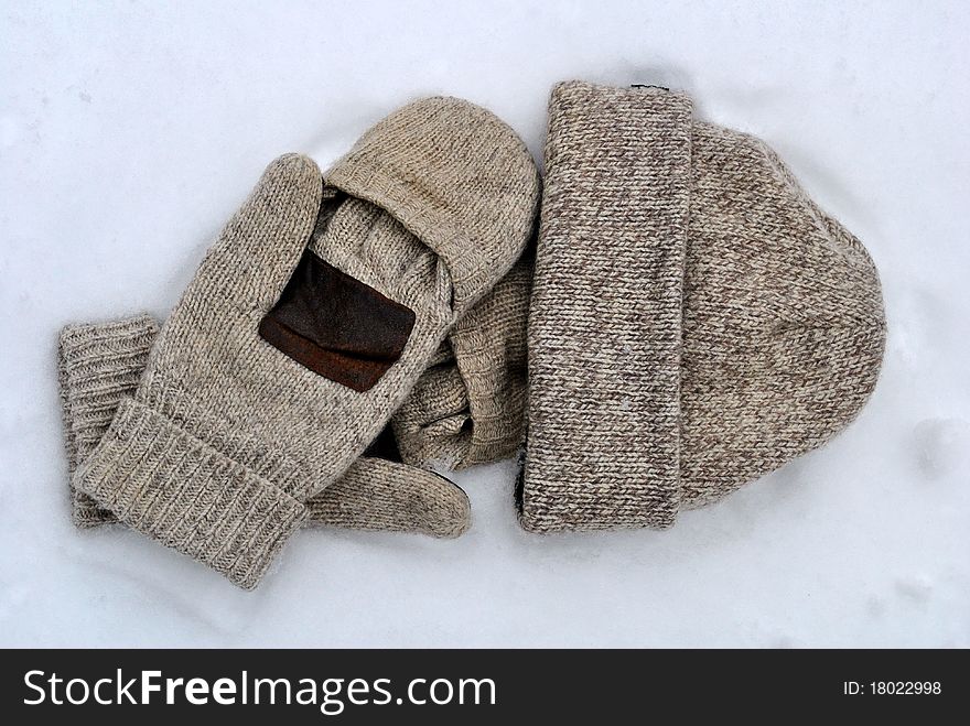 Wool Mittens And Hat