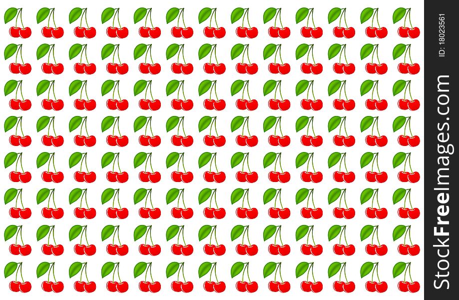 Seasonal wallpaper with red cherries. Seasonal wallpaper with red cherries
