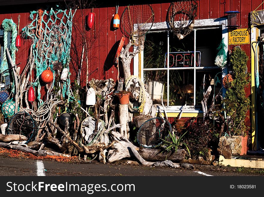 An antique shop on the Pacific coast. An antique shop on the Pacific coast