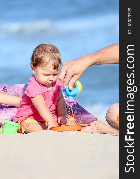 Child on the shore of the sea. Child on the shore of the sea