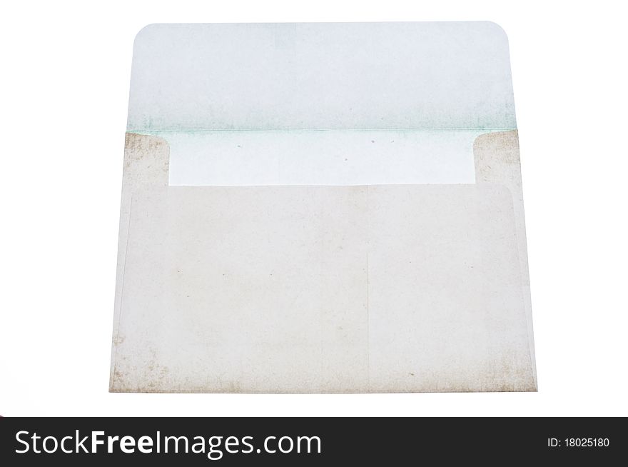 Old Envelope Open Isolated on White with a Clipping Path