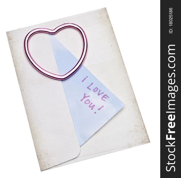 Love Letter Concept with Envelope and Heart with I Love You Note for Valentine's Day and Romance Concepts.