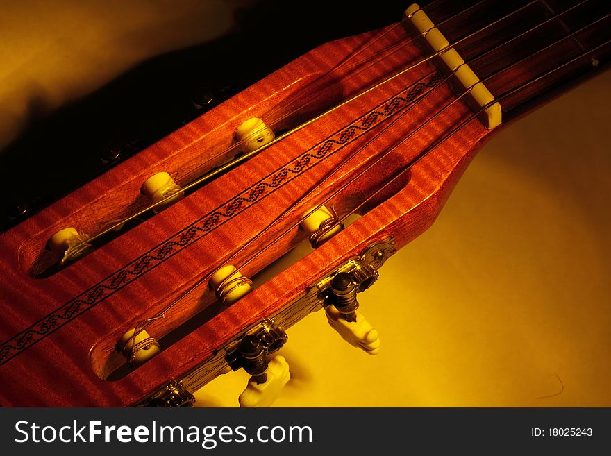 Neck of an old concert guitar