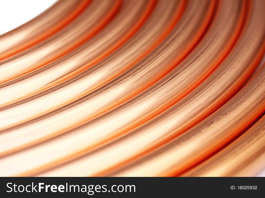 Copper Tube Isolated on a white background with