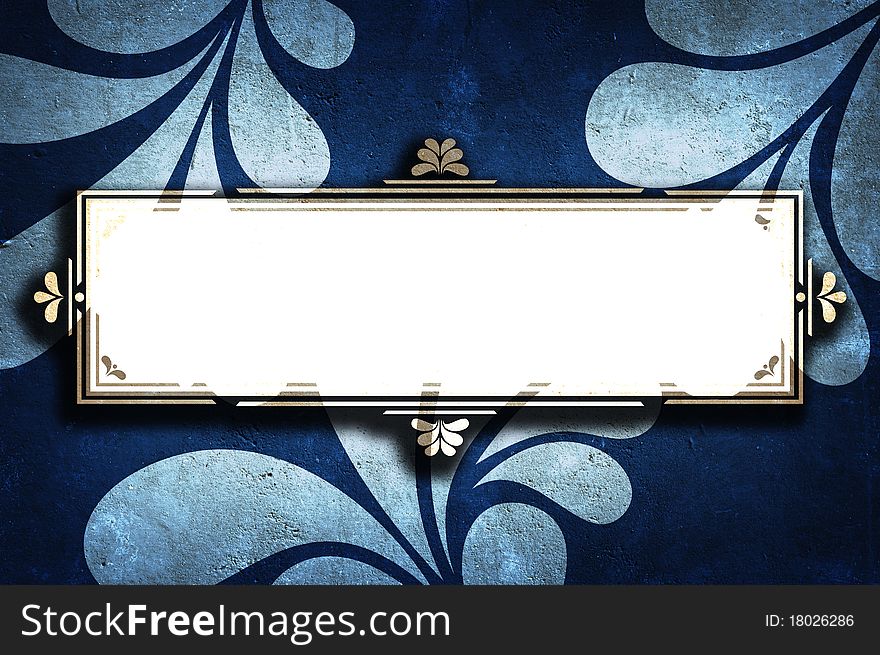 Frame for text with curls on grunge dark-blue background. Frame for text with curls on grunge dark-blue background.