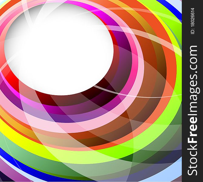 Abstract rainbow wave line with sample text background.
