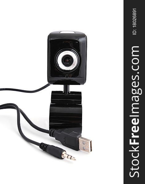 Webcam stand on a white background