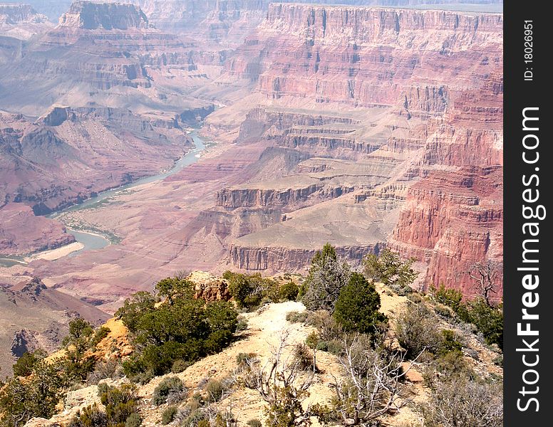 Grand Canyon wiith colorado river snaking through. Grand Canyon wiith colorado river snaking through