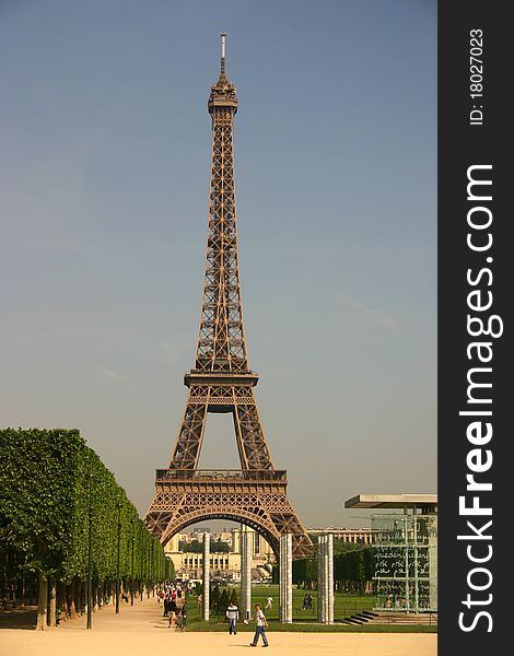 Park outside Eiffel Tower, Paris France