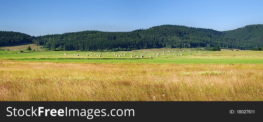 Agricultural panorama in the hills