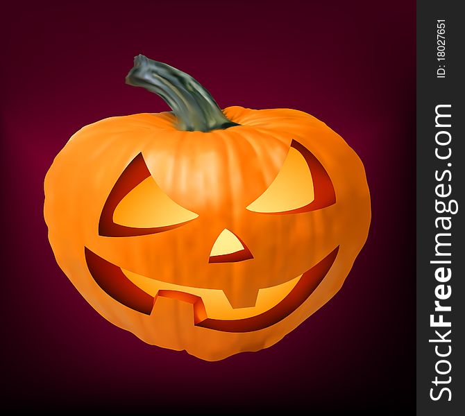 A ceramic halloween jack o lantern pumpkin. EPS 8 file included