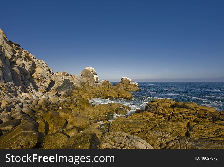 Chile coastline landscape. rock bay. Chile coastline landscape. rock bay