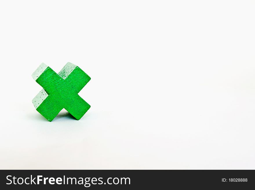 Green multiply wood isolated on a white background
