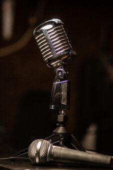 Microphone In Recording Studio Royalty Free Stock Photography