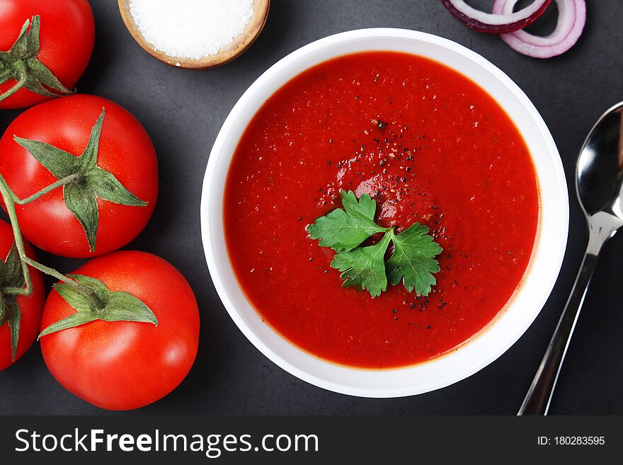 Tomato soup is a soup made with tomatoes as the primary ingredient. It may be served hot or cold in a bowl, and may be made in a variety of ways. Tomato soup is a soup made with tomatoes as the primary ingredient. It may be served hot or cold in a bowl, and may be made in a variety of ways