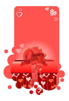 Red Present On Vertical Frame Stock Photography Red Present On Vertical Frame Stock Photography