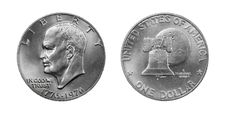 Silver Dollar Reverse Abverse Royalty Free Stock Photo