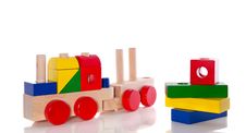 Wooden Toy Blocks Train Royalty Free Stock Images