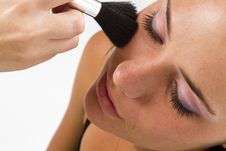 Blush Brushed Onto A Young Model S Face Royalty Free Stock Image Blush Brushed Onto A Young Model S Face Royalty Free Stock Image