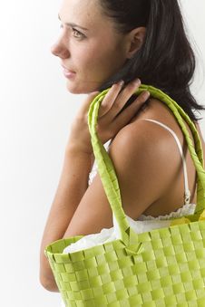 Young Woman With Shopping Bag Stock Photography