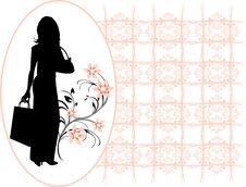 Silhouette Elegant Woman In The Decorative Frame Royalty Free Stock Photography Silhouette Elegant Woman In The Decorative Frame Royalty Free Stock Photography