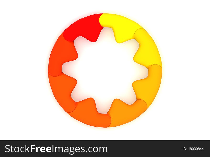 Colorful 3d pie graph isolated on white. Colorful 3d pie graph isolated on white