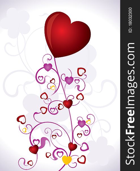 Heart Valentines Day background - illustration