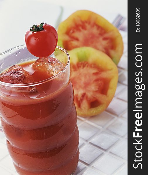 Refreshing Glass of Tomato Juice