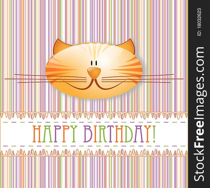 Happy birthday! cat's greeting card. Happy birthday! cat's greeting card